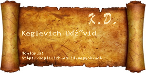 Keglevich Dávid névjegykártya